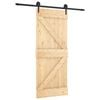 vidaXL Skyved&oslash;r Naturlig og svart 85 x 210 cm Massiv Furu Tre