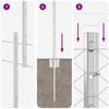 vidaXL Gjerde med stolpe s&oslash;lv 1,2 x 25 m St&aring;l