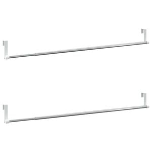 vidaXL Gardinstenger 2 stk hvit og s&oslash;lv 60-105 cm aluminium