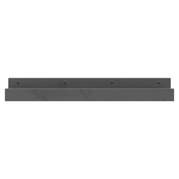 vidaXL Vegghyller 2 stk grå 80x12x9 cm heltre furu