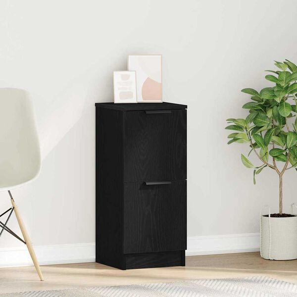 vidaXL Serviesskap Svart Eik 30 x 30 x 70 cm Konstruert tre