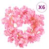 vidaXL Blomsterkranser 6 stk m&oslash;rkelilla 180 cm