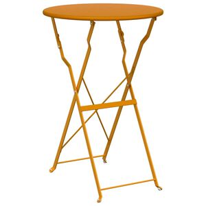 vidaXL Bistrobord Sennepsgul &Oslash; 50 x 71 cm Pulverlakkert st&aring;l
