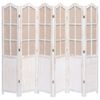 vidaXL Romdeler 6 paneler hvit 210x165 cm stoff