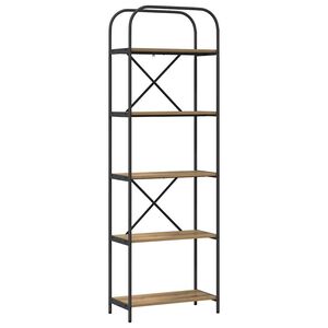 vidaXL Bokhylle 5 niv&aring;er 60 x 30 x 183 cm Konstruert tre Artisan Eik