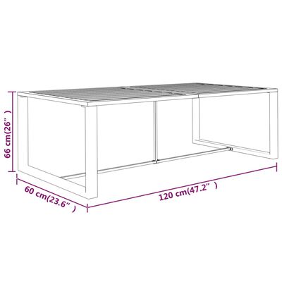 vidaXL Utendørs spisebord antrasitt 120x60x66 cm aluminium