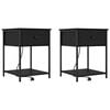 vidaXL Nattbordskap 2 stk. Svart Eik 42 x 41 x 56 cm Konstruert tre