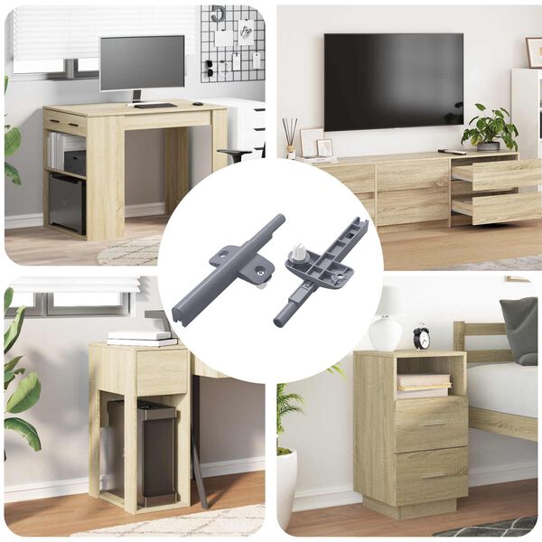 vidaXL Myk lukking demper 2 pcs Gr&aring; 125 x 47 x 15 mm PP