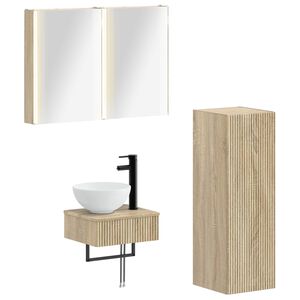 vidaXL Baderomsskapsett 4 pcs Sonoma eik 43 x 11,5 x 60,5 cm