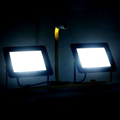 vidaXL LED-flomlys med håndtak 2x100 W kaldhvit