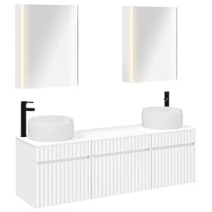 vidaXL Baderomsskapsett 5 pcs Hvit 53 x 15,5 x 70 cm Konstruert tre