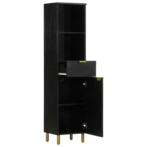 vidaXL Baderomsskap svart 38x33x160 cm heltre mango