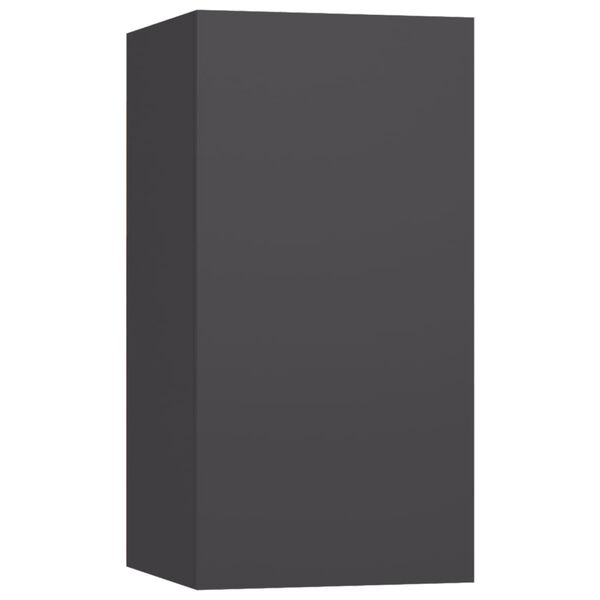 vidaXL TV-benksett 4 deler gr&aring; konstruert tre