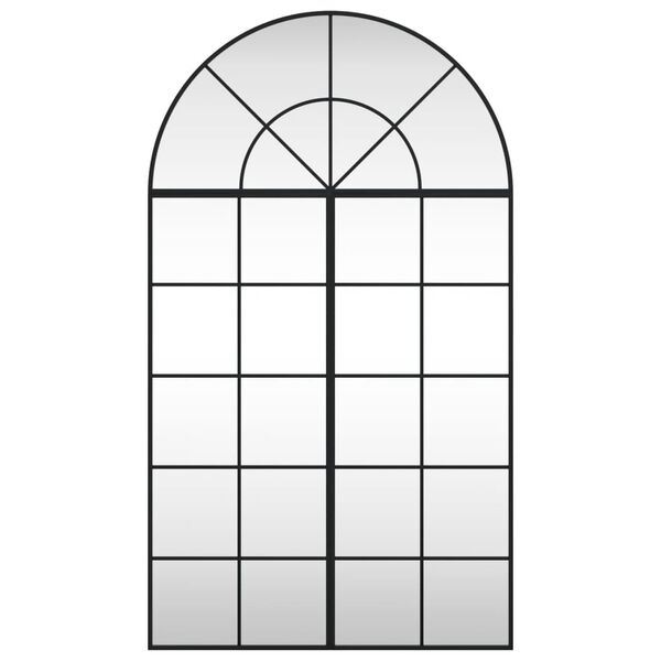 vidaXL Veggspeil svart 80x140 cm buet jern