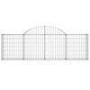 vidaXL Gabionkurver buede 13 stk 200x30x60/80 cm galvanisert jern