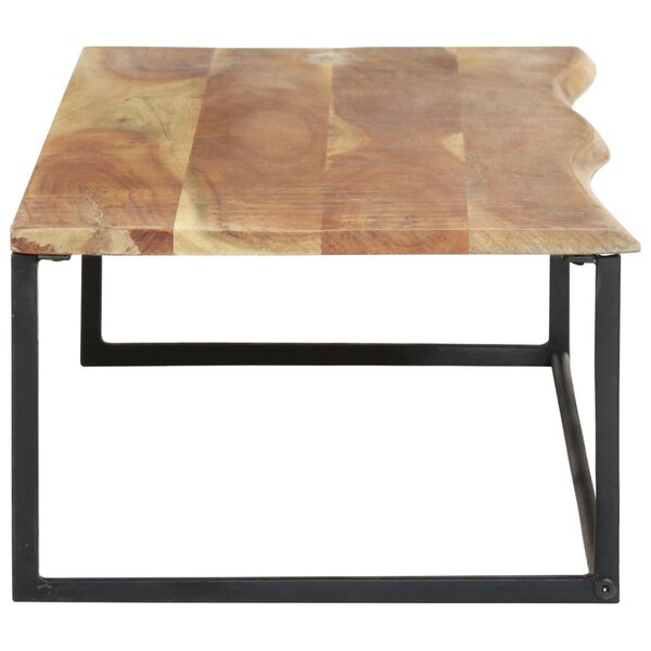 vidaXL Hattehylle med knagger naturlig kant 100x35x22 cm heltre akasie