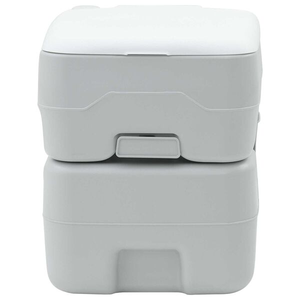 vidaXL Camping toalett Gr&aring; og hvit 41,5 x 36,5 x 42 cm Polyethylen