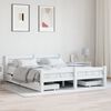 vidaXL Sengeramme med 4 skuffer hvit heltre furu 160x200 cm