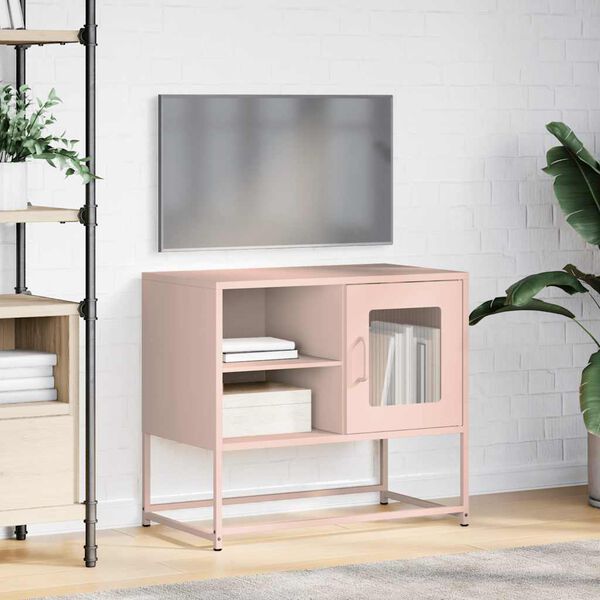 vidaXL TV-benk rosa 68x39x60,5 cm st&aring;l