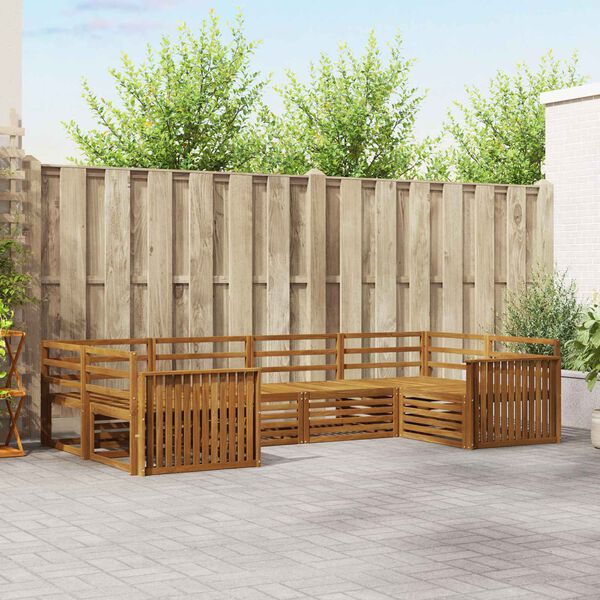 vidaXL Sofasett 6 pcs Naturlig Solid akasietre