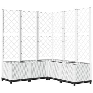vidaXL Plantekasse med espalier hvit 120x120x136 cm PP