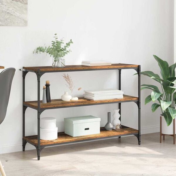 vidaXL Bokskap Gammelt tre 100 x 33 x 70,5 cm Ingeni&oslash;rtre og jern