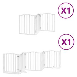 vidaXL Hundeport sammenleggbar 9 paneler hvit 450 cm poppeltre