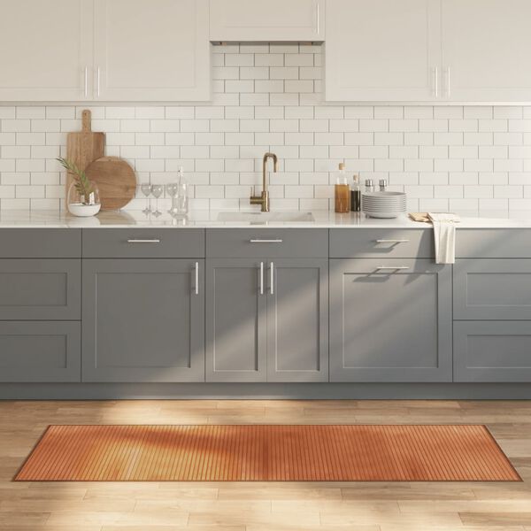 vidaXL Teppe rektangul&aelig;r brun 60x200 cm bambus