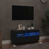 vidaXL TV-benk med LED-lys svart 80x35x40 cm