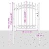 vidaXL Gjerdeport med spisser Gr&aring; 125 x 100 cm Pulverlakkert st&aring;l