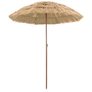 vidaXL Strandparasol Naturlig 255 x 255 x 255 cm Polyester og st&aring;l