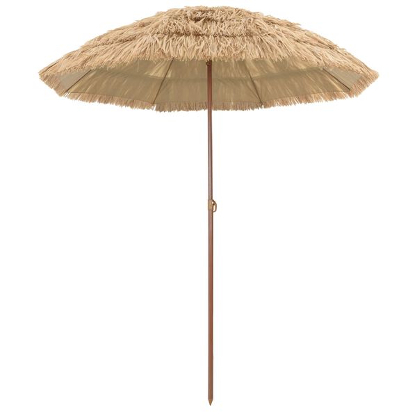 vidaXL Strandparasol Brun Ø 160 x 196 cm Stål