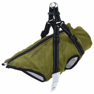 vidaXL Hund Frakk Army gr&oslash;nn L36 Fleece og polyester