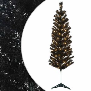 vidaXL Kunstig Slankt Jule Tre 150 cm 150 LED-lys Varmhvit