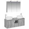 vidaXL Baderomsskapsett 4 pcs Gr&aring; Sonoma 100 x 14,5 x 70 cm