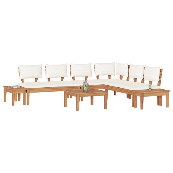 vidaXL Hagesofa Set 4 pcs Brun og Krem
