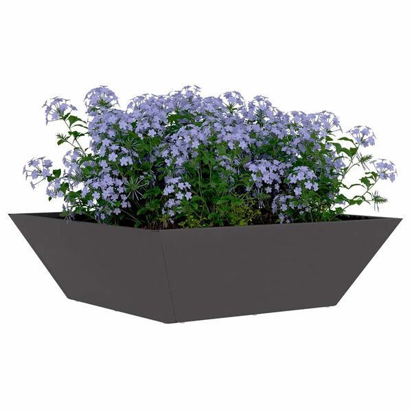 vidaXL Hageblomsterpotte 5 pcs Svart 50 x 50 x 15 cm Kaldvalsest&aring;l