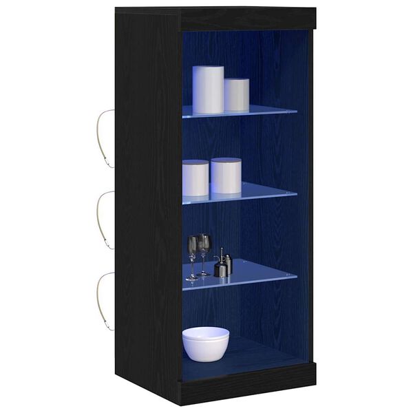 vidaXL LED sideboard Svart Eik 41 x 37 x 100 cm Konstruert tre