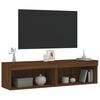 vidaXL TV-benker med LED-lys 2 stk brun eik 60x30x30 cm