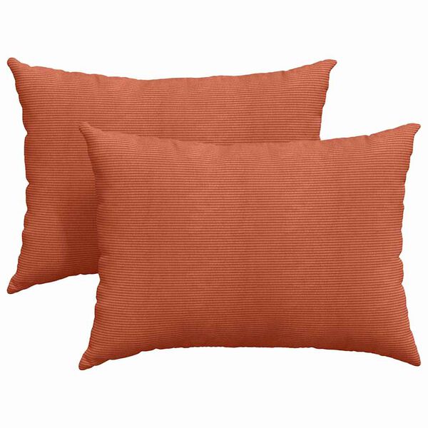 vidaXL Sofaputer 2 pcs Rød oransje 70 x 50 cm Corduroy stoff
