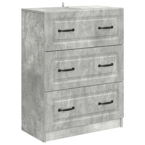 vidaXL Skuffeskap Betonggr&aring; 66 x 34,5 x 87 cm Konstruert tre