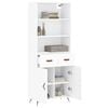 vidaXL Highboard hvit 69,5x34x180 cm konstruert tre
