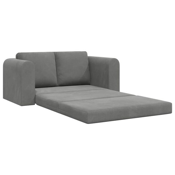 vidaXL Sammenleggbar Sofa seng M&oslash;rkegr&aring; 148 x 71 x 83 cm Fl&oslash;yel