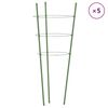 vidaXL Plantest&oslash;tter med 3 ringer 5 stk gr&oslash;nn 60 cm st&aring;l