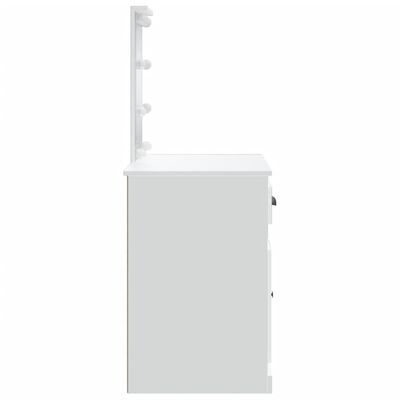 vidaXL Sminkebord med LED-lys hvit 90x42x132,5 cm