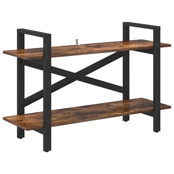 vidaXL Bokhylle R&oslash;kt eik 100 x 33,5 x 64 cm Konstruert tre