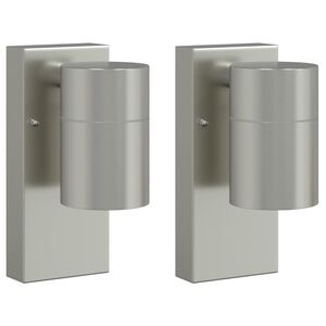vidaXL Utendørs vegglamper 2 pcs sølv 6.5 x 10.5 x 16 cm