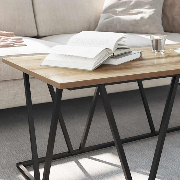 vidaXL Kaffebord Artisan Eik 100 x 50 x 40 cm Ingeni&oslash;rtre og metall