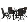 vidaXL Hage Spisegruppe 5 pcs Svart kaffe Poly rattan