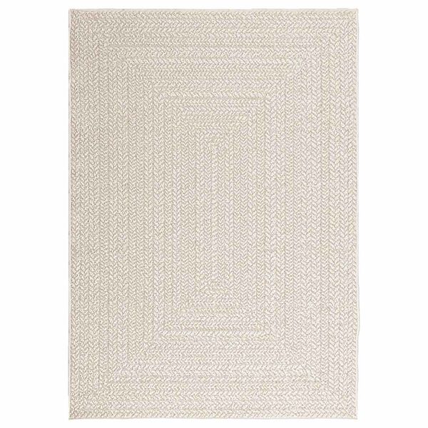 vidaXL Teppe ZIZUR kremhvit 120x170cm jute-utseende innend&oslash;rs&utend&oslash;rs